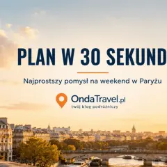 Widok na Paryż z Wieżą Eiffla i Sekwaną o zachodzie słońca.